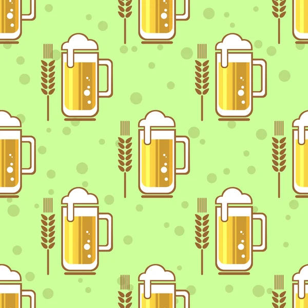 Nahtloses Muster beim Bier — Stockvektor