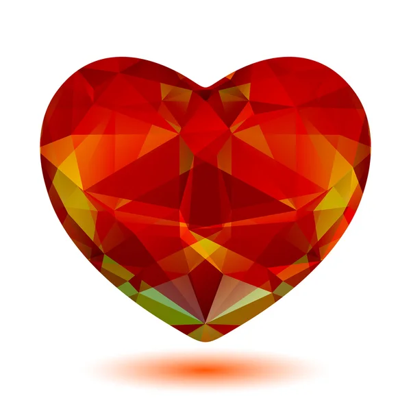 Röd polygonal hjärta — Stock vektor