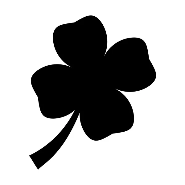 Silhouette leaf clover on a white background — стоковый вектор