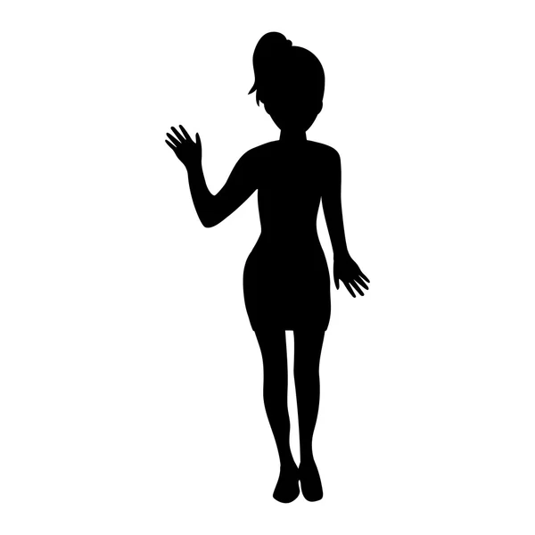 Silhouette of young girl — Stock Vector