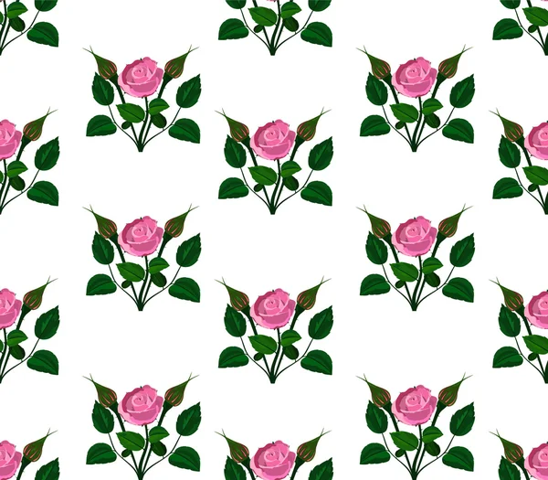 Бесшовные обои розовые розы — стоковый вектор