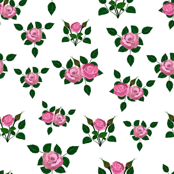 Rosas rosa papel de parede sem costura —  Vetores de Stock