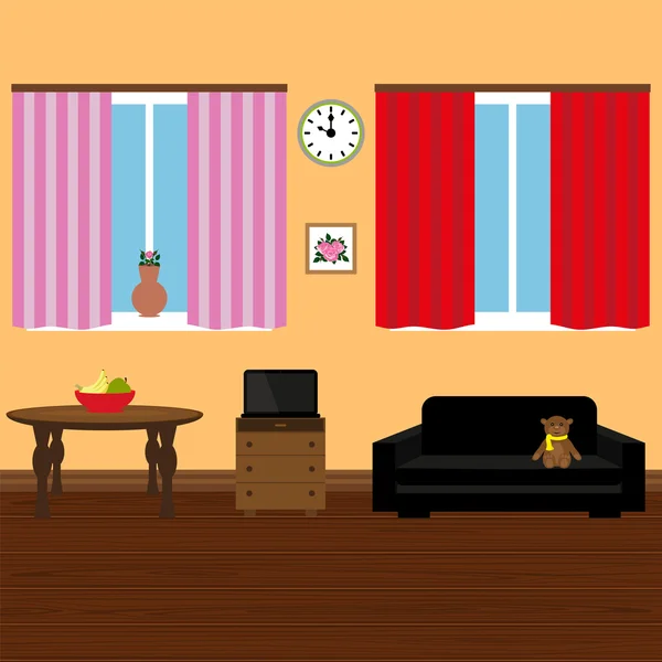 Habitación interior moderna y elegante — Vector de stock