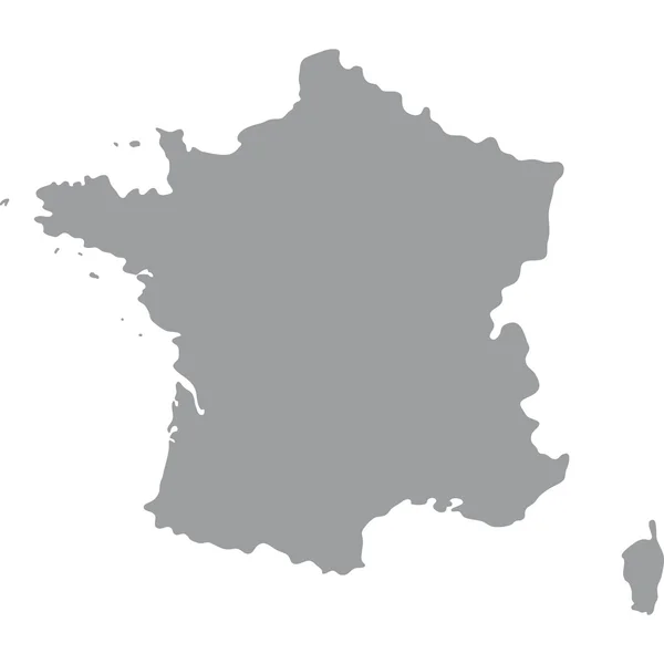 Francia Mappa di grigio su sfondo bianco — Vettoriale Stock