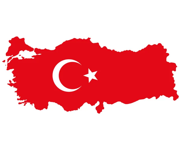 Kaart van Turkije Turkse vlag — Stockvector