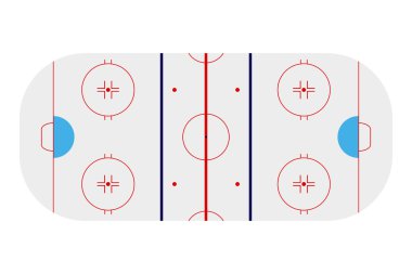 Şablon gerçekçi hokey arena çizgileri ve gates. hasta vektör