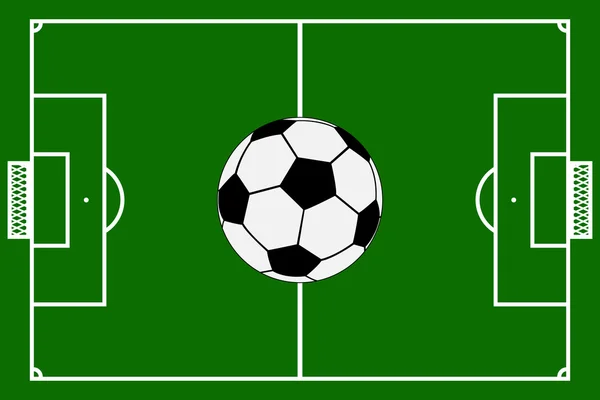 Šablona realistické fotbalové hřiště s liniemi a vrata. vektorové i — Stockový vektor