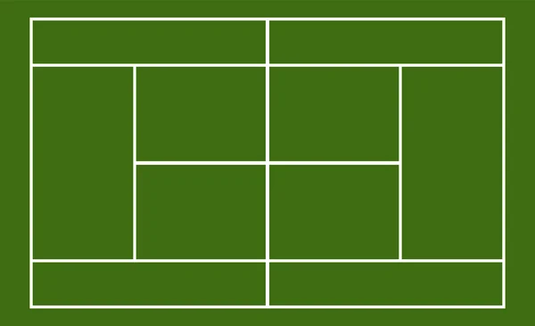 Modèle court de tennis réaliste avec des lignes — Image vectorielle