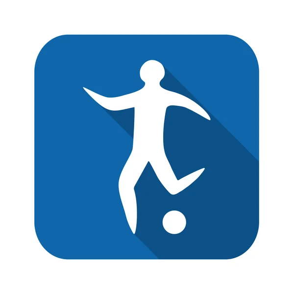 Homme sportif joueur de football avec silhouette de ballon — Image vectorielle