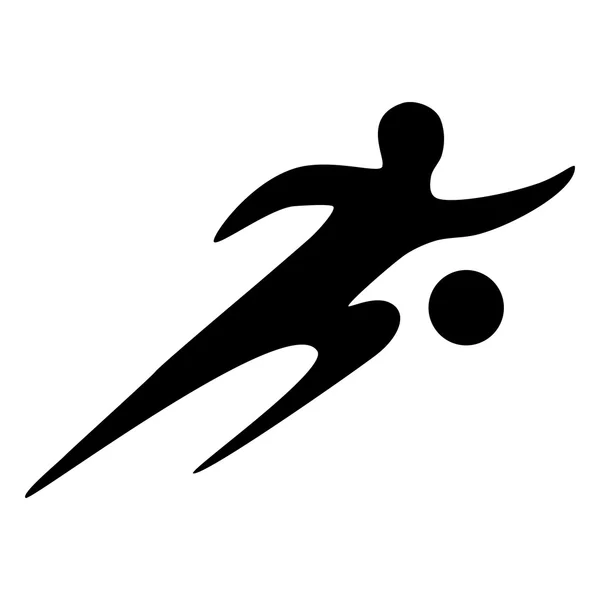 Homme sportif joueur de football avec silhouette de ballon — Image vectorielle