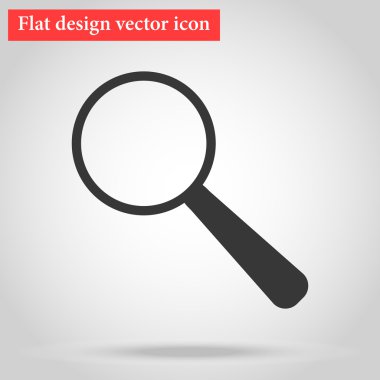 Gölge Büyüteç simgesi gri düz tasarım ile