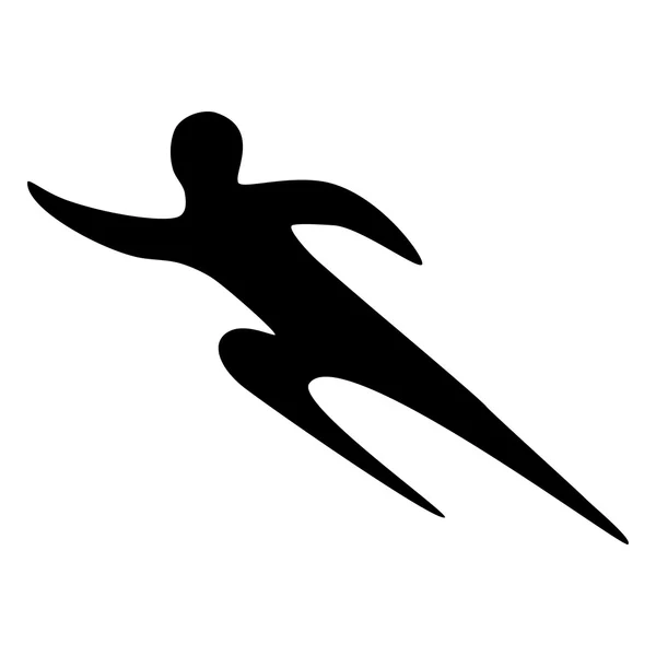 Sportsman homme coureur silhouette sur un fond blanc — Image vectorielle