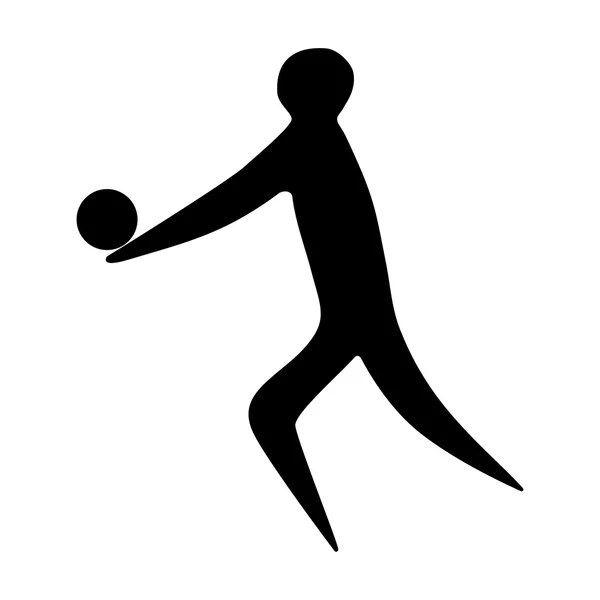 Athlète homme volley-ball joueur silhouette — Image vectorielle