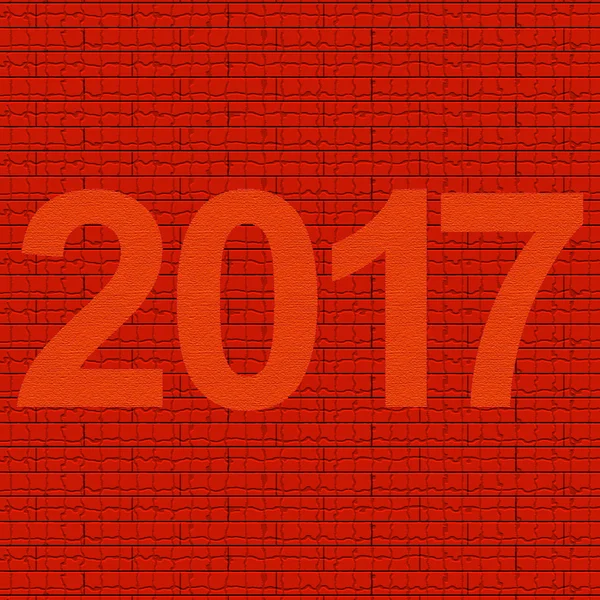 Neues Jahr auf rotem Hintergrund Stein Textur — Stockfoto