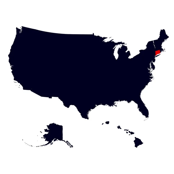Connecticut State negli Stati Uniti mappa — Vettoriale Stock