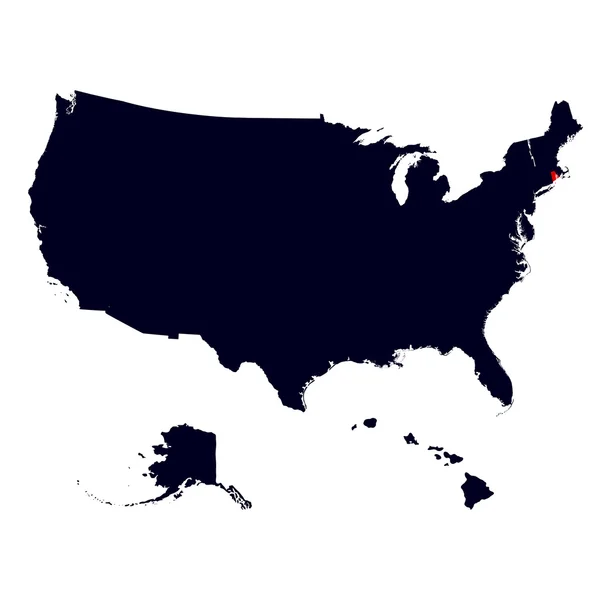 Stan Rhode Island na mapie Stanów Zjednoczonych — Wektor stockowy