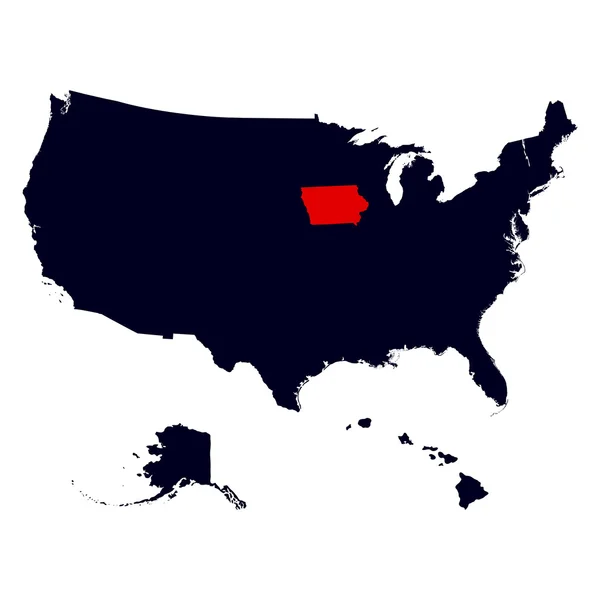 Iowa state in the United States map — Stockvektor