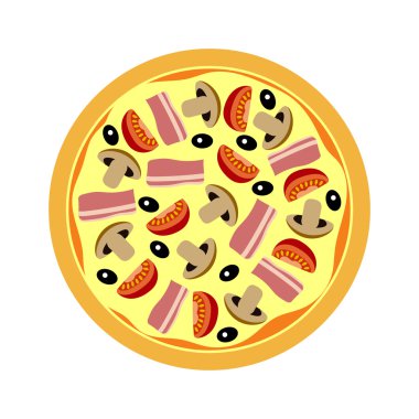 Karışık pizza mantar, domates