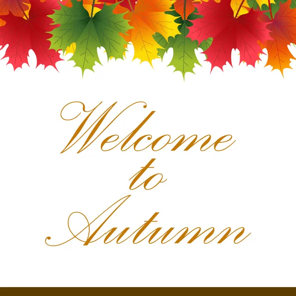 Herfst banner van esdoorn bladeren met tekst — Stockvector