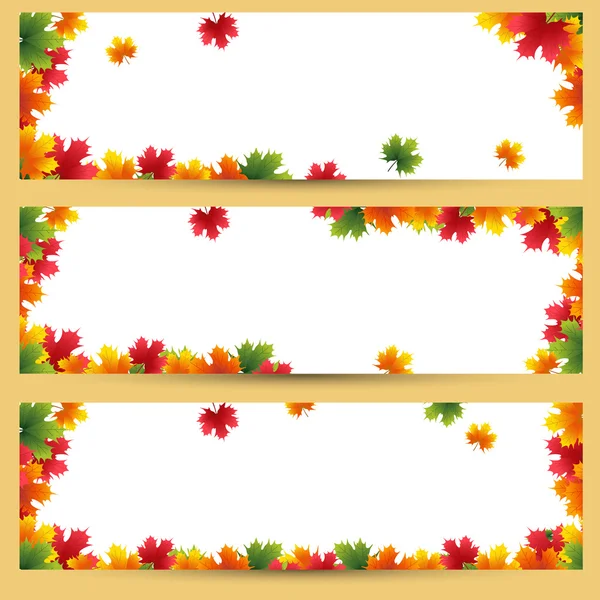 Осенние плакаты на фоне кленовых листьев — стоковый вектор