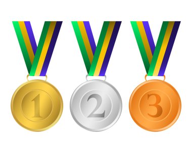 Altın, gümüş ve bronz madalyalar