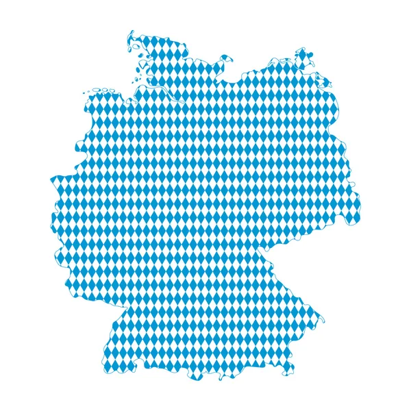 Almanya Bavyera bayrağı Haritası — Stok Vektör