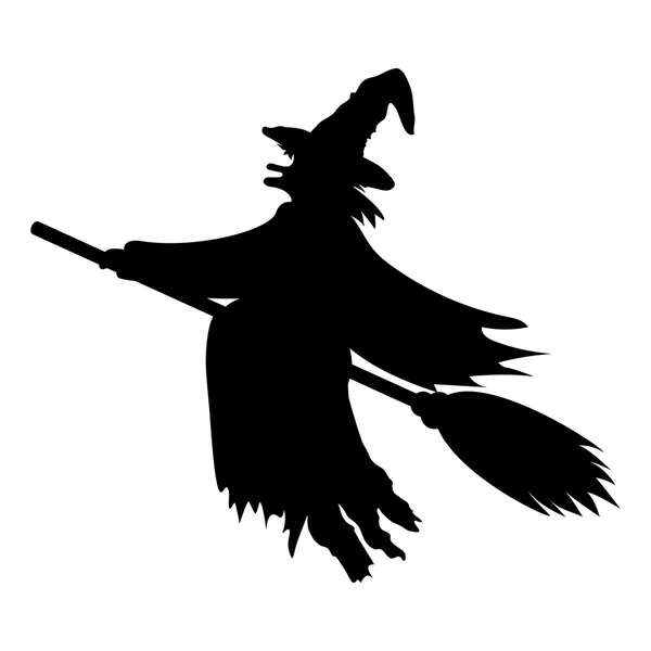 Scary witch flying — Stock Vector