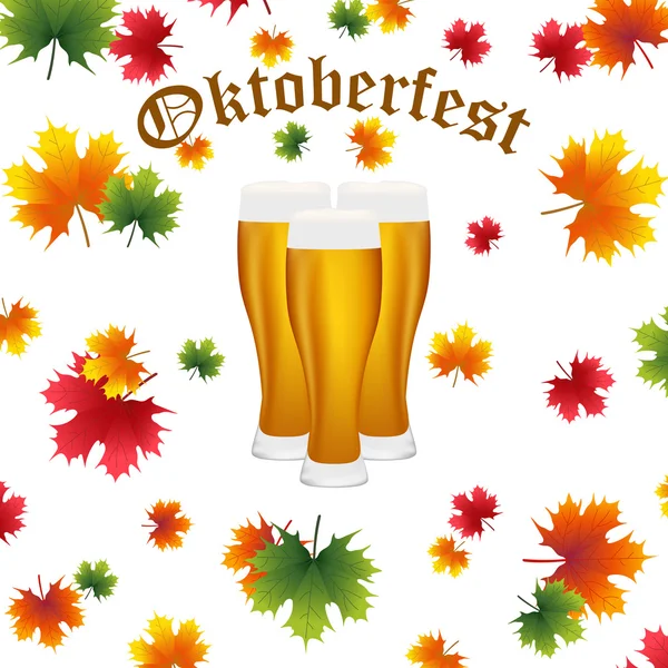 Festival Oktoberfest à l'automne et bière — Image vectorielle