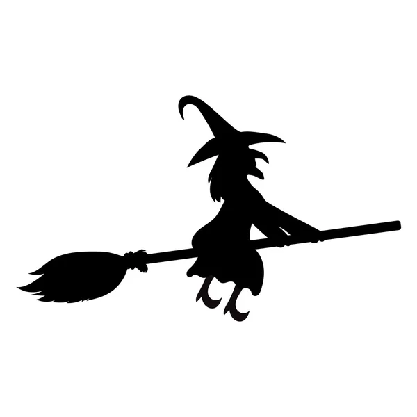 Scary witch flying — Stock Vector
