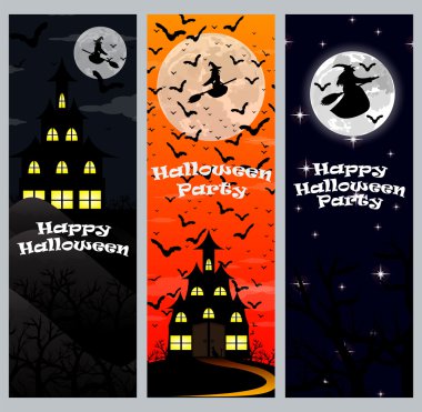 Bir Cadılar Bayramı partisine davet. Dikey başlık