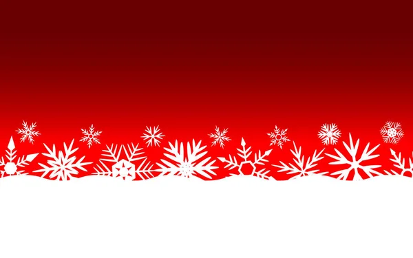 Fond rouge de Noël avec flocons de neige. — Image vectorielle