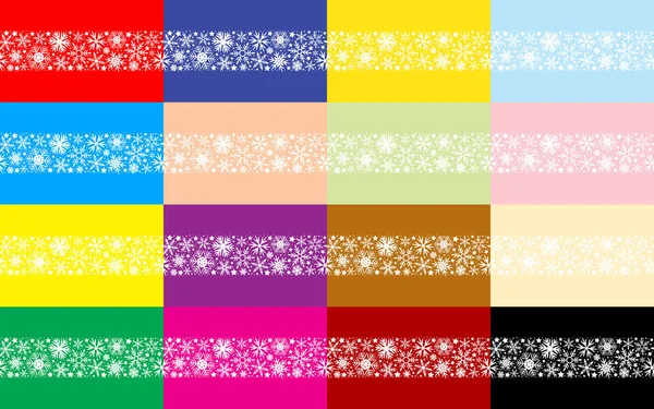 Schneeflocken nahtlose Muster-Set für die Dekoration von Weihnachten Dekor und Design — Stockvektor
