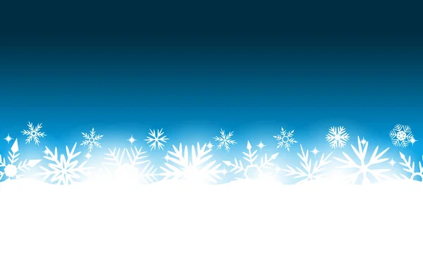 雪の結晶とクリスマスブルーの背景. — ストックベクタ