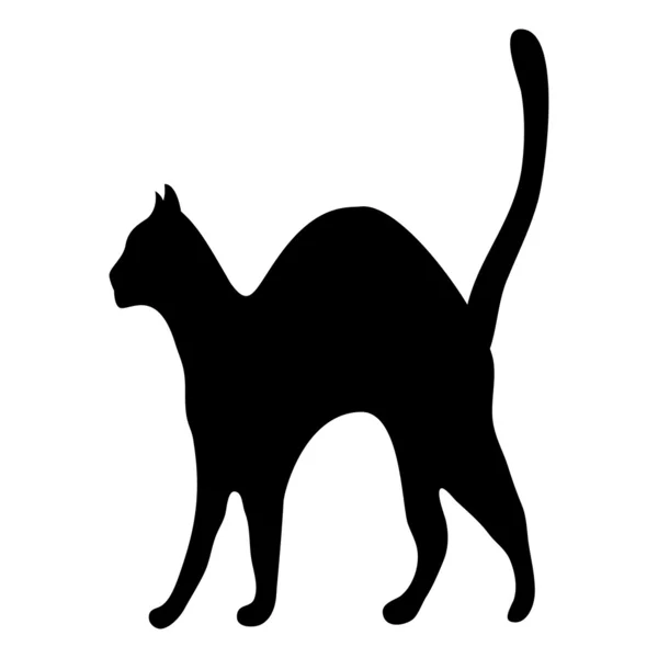 Silhouet bang kat — Stockvector