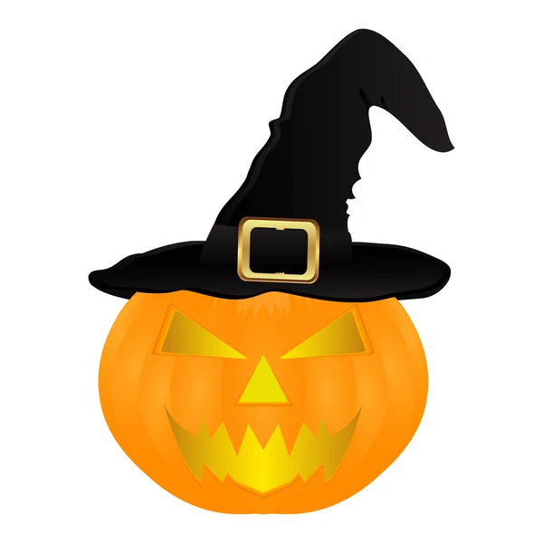 Cappello strega zucca malvagio per Halloween — Vettoriale Stock