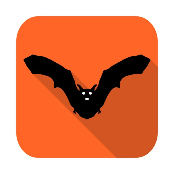 Icona di design piatto per Halloween. pipistrello silhouette — Vettoriale Stock