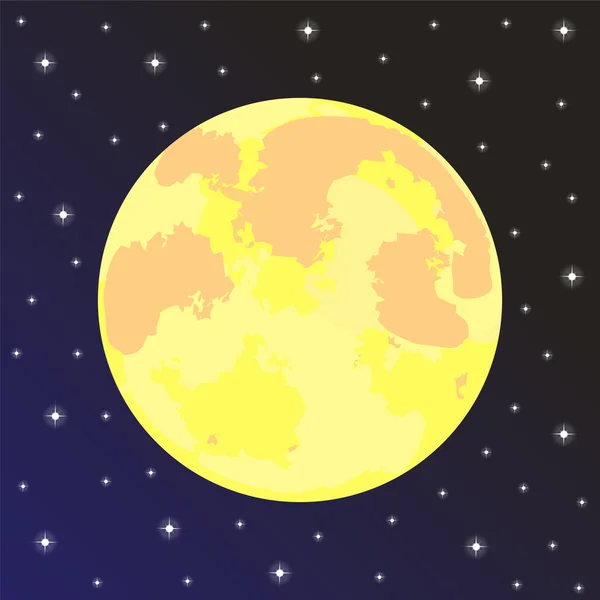 Moon in the night sky — Stock Vector