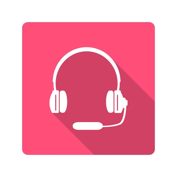 Fones de ouvido com ícone de microfone —  Vetores de Stock