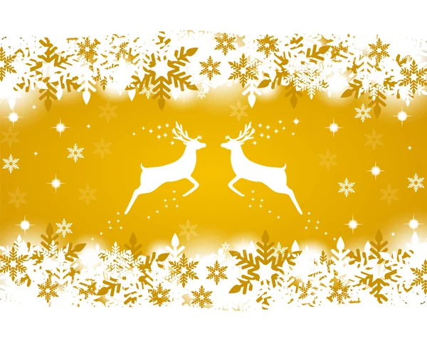 Reindeer with stars, snowflakes and glitter — Stock Vector