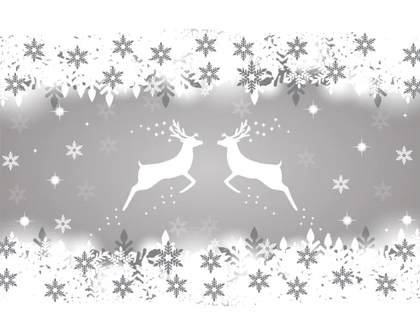 Renne aux étoiles, flocons de neige et paillettes — Image vectorielle