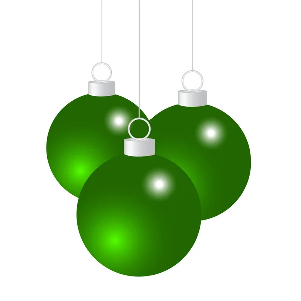 Gröna julgranskulor — Stock vektor