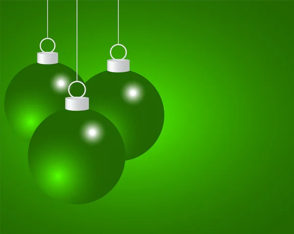 Bolas verdes de Navidad sobre un fondo verde — Archivo Imágenes Vectoriales