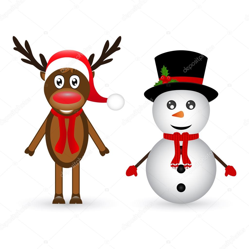 Snowman and reindeer