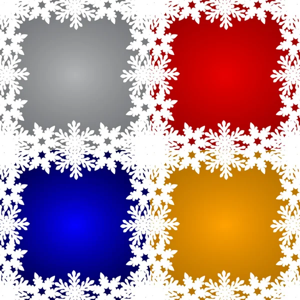 Set of Christmas backgrounds with snowflakes around — Stock Vector