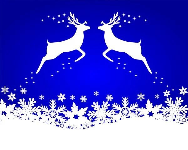 Reindeer with stars, snowflakes and glitter — Stock Vector