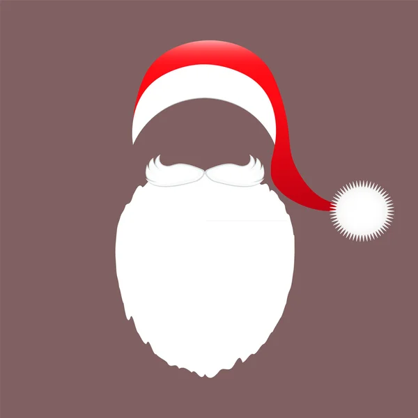 Gorra, barba y bigote de Santa Claus — Vector de stock