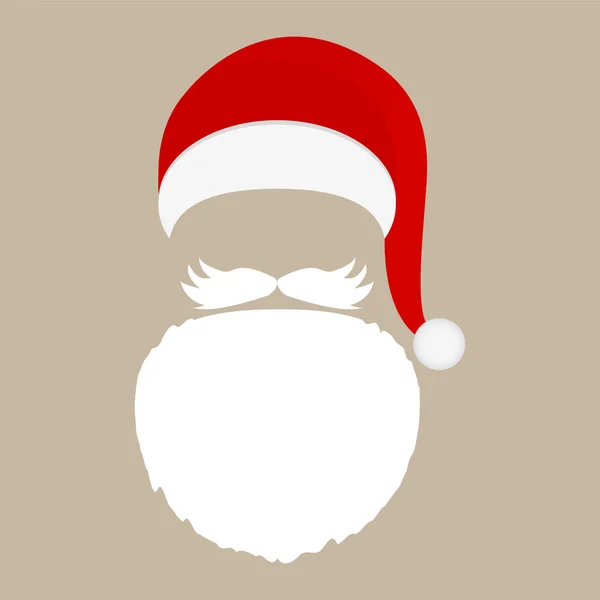 サンタ クロースの帽子、あごひげ、口ひげ — ストックベクタ
