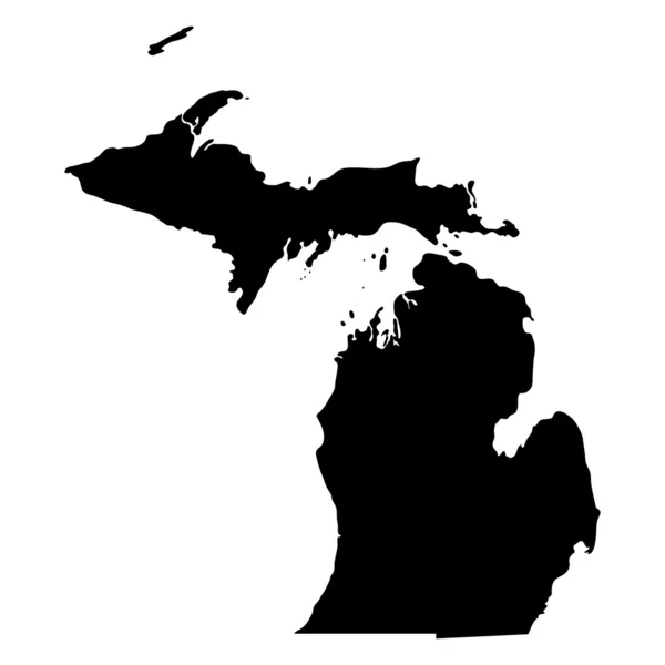 Mappa dello stato degli Stati Uniti del Michigan — Vettoriale Stock