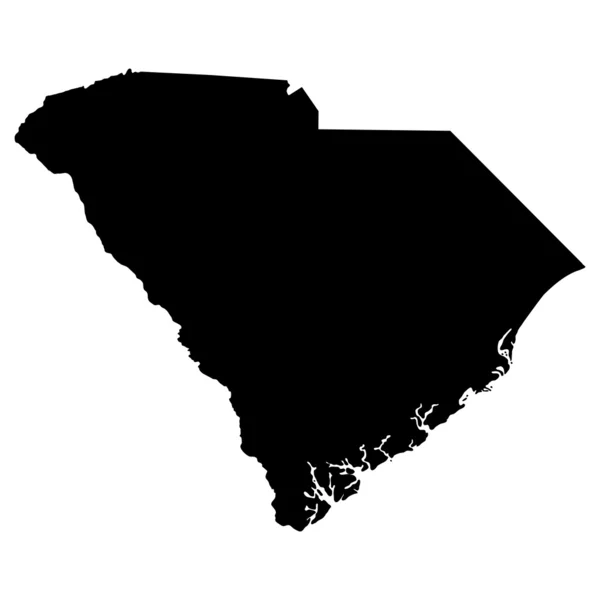 Carte de l'État de Caroline du Sud aux États-Unis — Image vectorielle