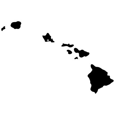 Map of the U.S. state of Hawaii clipart